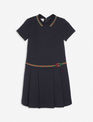 Gucci Belt-embroidered cotton-jersey dress 4-12 years