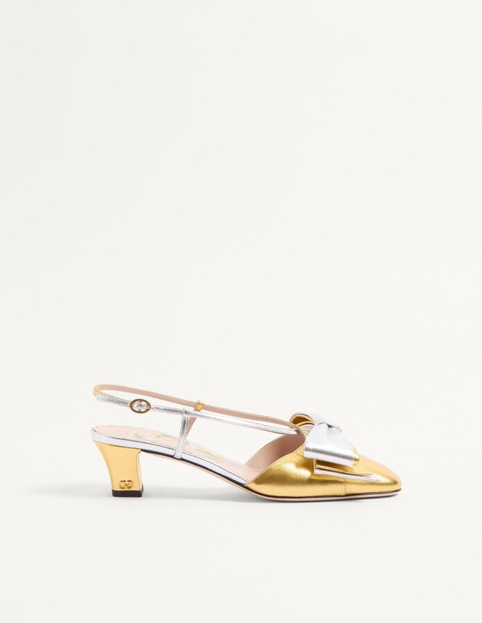 Valentino Bowow Almond Toe Slingback Pumps