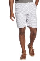 Thumbnail for your product : JACHS grey and white cotton striped classic shorts