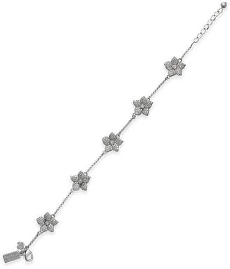 Kate Spade Silver-Tone Pavé Flower Link Bracelet