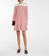 Thumbnail for your product : RED Valentino Striped virgin wool minidress