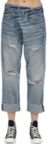 Thumbnail for your product : R 13 Distressed Crossover Cotton Denim Jeans