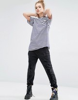 Thumbnail for your product : Reclaimed Vintage Stripe Breton Tee With Merci Heart Patch