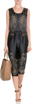 Thumbnail for your product : Anna Sui Embroidered Satin Jumpsuit