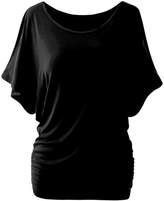 Thumbnail for your product : Changeshopping Summer Women Casual Off Shoulder Short Sleeve Collect Waist T-shirt (L, )