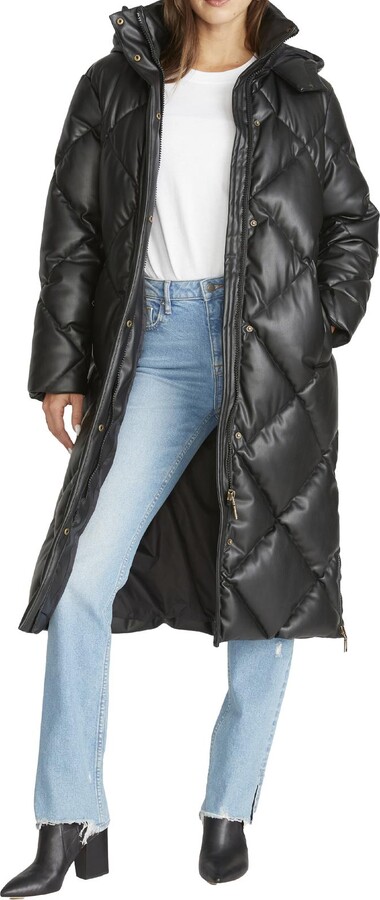 cognac leather puffy coat — bows & sequins
