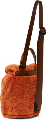 Acne Studios Orange Furry Fleece Backpack