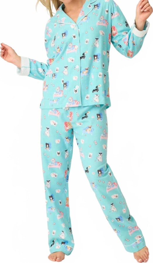 PJ Salvage This Is How I Roll 3-Piece Flannel Pj Set In Turquoise
