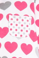 Thumbnail for your product : Offspring Hearts Print Footie & Bib Set (Baby Girls)
