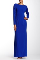 Thumbnail for your product : JS Boutique Stretch Crepe Crisscross Long Sleeve Gown