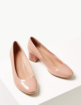 Thumbnail for your product : Marks and Spencer Wide Fit Patent Block Heel Court Shoes