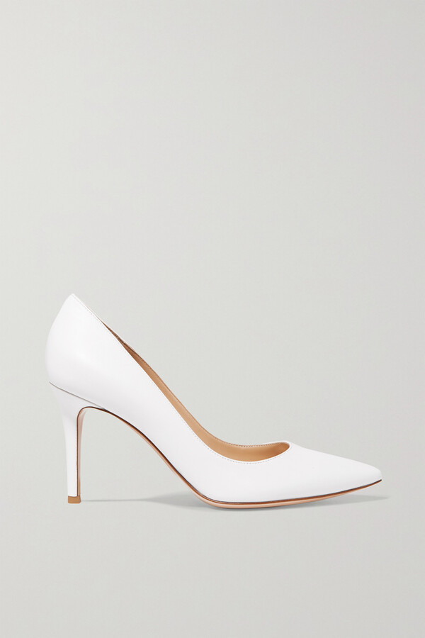 Gianvito Rossi 85 Leather Pumps White ShopStyle