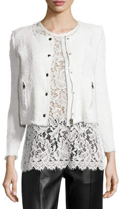 IRO Agnette Cropped Boucle Jacket, White