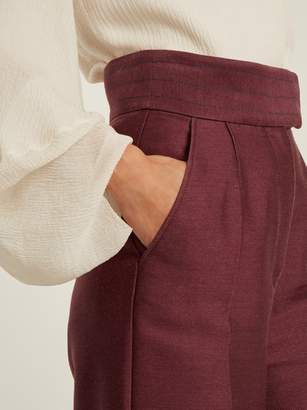Roksanda Sina High Rise Wide Leg Trousers - Womens - Burgundy