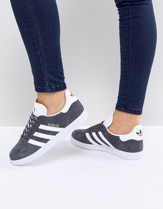 adidas gazelle sneakers in gray - ShopStyle