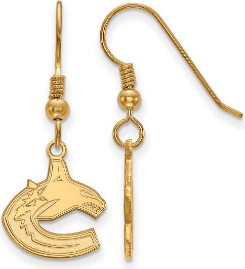 Black Bow Jewelry Co. BlackBowJewelry14kYellowGoldPlatedSterlingSilverVancouverCanucksNHLMascotSmallDangleEarrings
