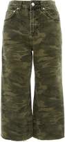 Thumbnail for your product : Topshop Womens Petite Khaki Camouflage Cropped Jeans - Khaki
