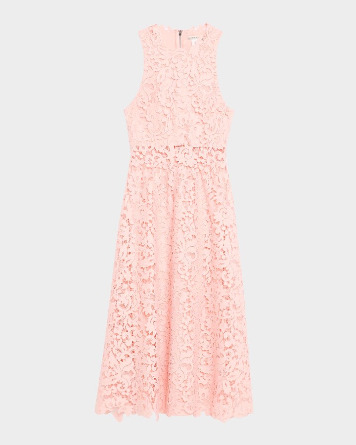 Alice + Olivia Babette Lace Midi Dress