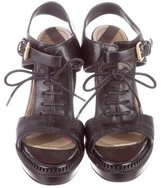 Thumbnail for your product : Burberry Leather Lace-Up Sandals