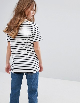 RVCA Boyfriend T-Shirt With In Stripe