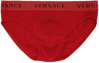 Versace Underwear Red Logo Band Briefs