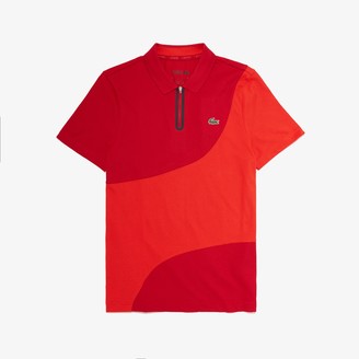 Lacoste Men's SPORT Color-Blocked Breathable Pique Zip Golf Polo Shirt