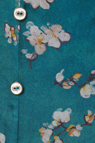 Thumbnail for your product : Caroline Constas Gathered Floral-print Silk-voile Mini Dress