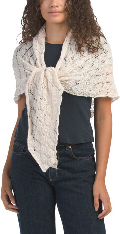 TJMAXX Pointelle Triangle Scarf For Women, Polyester