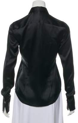 Ralph Lauren Black Label Button-Up Silk Blouse