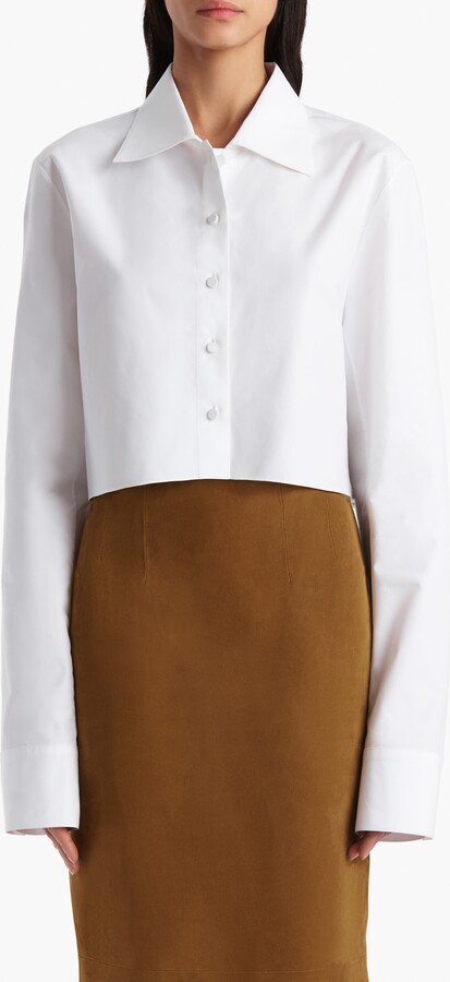 KHAITE Jasen Crop Button-Up Shirt
