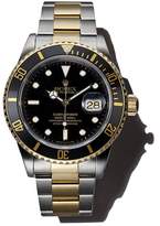 Thumbnail for your product : Rolex Pre-Owned Stainless Steel and 18K Yellow Gold Two Tone Submariner Watch with Black Dial, 40mm