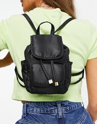 Topshop nylon micro backpack in black - ShopStyle