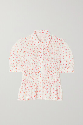 See By Chloé - Winona Shirred Printed Georgette Blouse - White