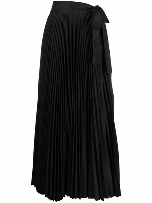 P.A.R.O.S.H. Tie-Fastening Pleated Maxi Skirt