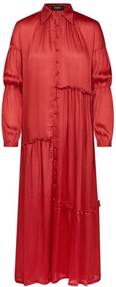 Bogdar Sheer Tiered Maxi Shirt-Dress