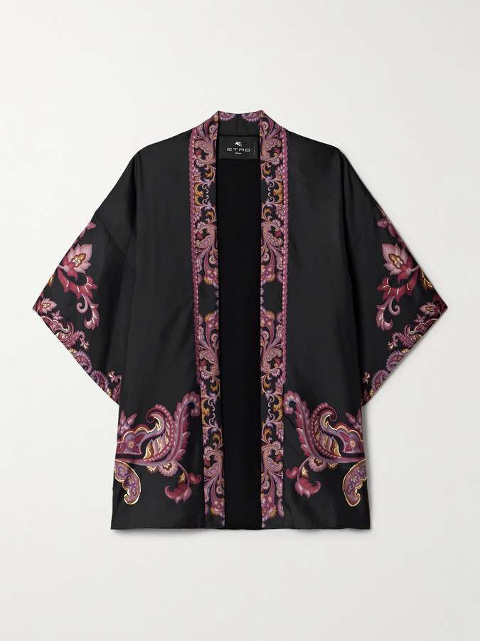 Etro Printed Silk-twill Shirt - Black