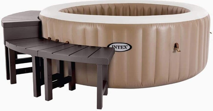 Intex 28515E 4-Person 2 Medium Portable Spa with Accessories Benches, Compatible