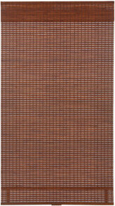 Home Basics Cordless Bamboo Room Darkening Pecan Roman Shade