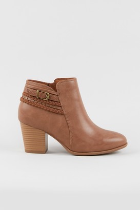 ladies wide fit tan ankle boots