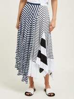 Thumbnail for your product : Loewe Contrasting Stripe-print Cotton-blend Skirt - Womens - Navy White