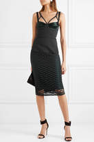 Thumbnail for your product : Dion Lee Silk-trimmed Laser-cut Jersey Midi Dress