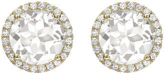 Kiki McDonough Grace White Topaz & Diamond Halo Stud Earrings in 18K Yellow Gold