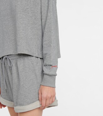Adam Selman Sport Stretch-cotton cropped sweatshirt