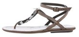 Thumbnail for your product : Henry Beguelin Coin-Embellished Leather Sandals