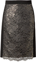 Thumbnail for your product : DKNY Pencil Skirt in Black with Gold Lace
