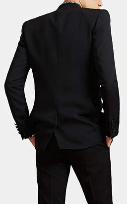 Givenchy Men's Twill Collarless One-Button Sportcoat - Black