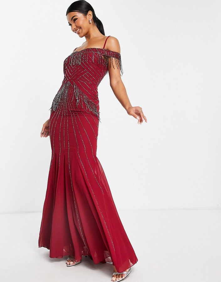 red maxi occasion dress