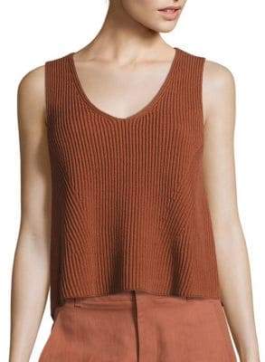 Vince Solid Ribbed Tank