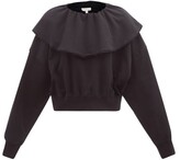 Thumbnail for your product : WIGGY KIT Ruffled-collar Cotton-jersey Sweatshirt - Black