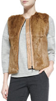 Thumbnail for your product : Vince Quilted Leather/Fur Zip Vest
